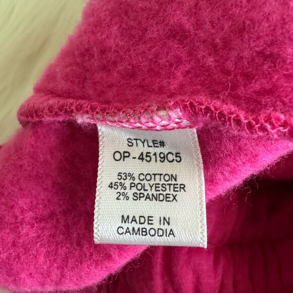 Zenana 2 Pcs Crop Sweatshirt Tracksuit High Waist Jogger Set Active Hot Pink - Picture 11 of 12